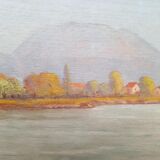 Huile sur toile par Paul Berthier représentant un paysage