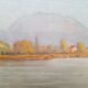 Landscape by Paul Berthier, oil on panel