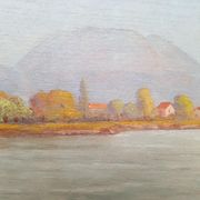 Huile sur toile par Paul Berthier représentant un paysage