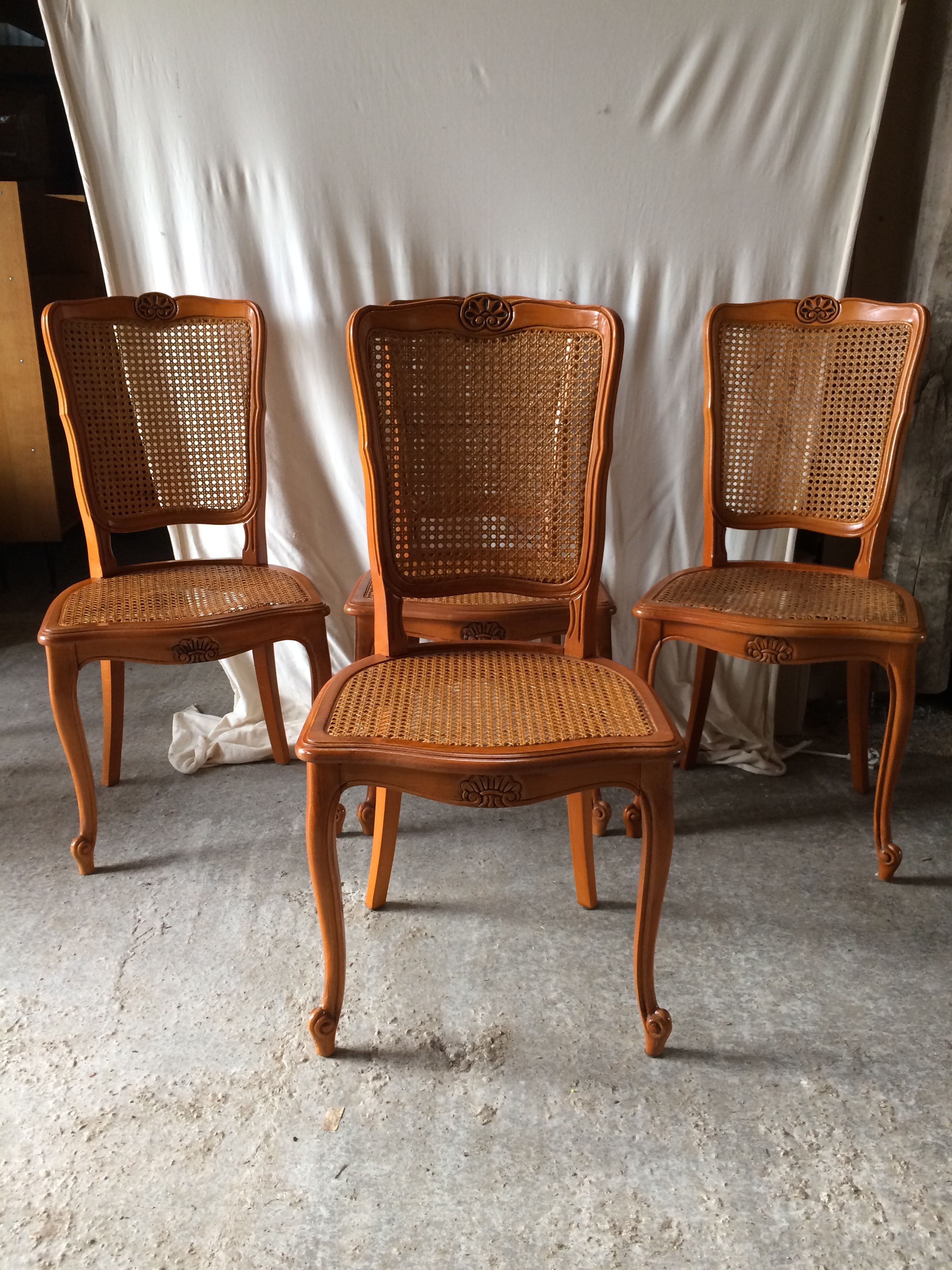 Series of 8 Chairs Style LOUIS XV Wood - Assise - Vintage Cannés File