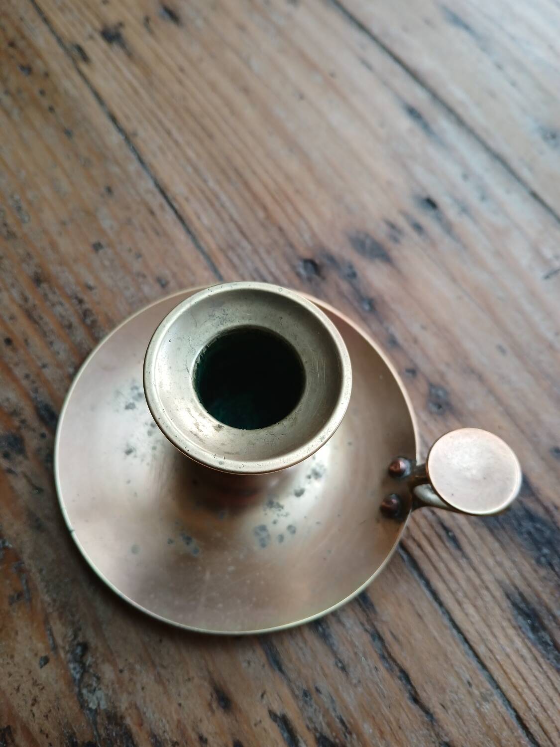 Cellar rat brass candle holder