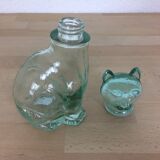 Zoomorphic bottle, glass cat
