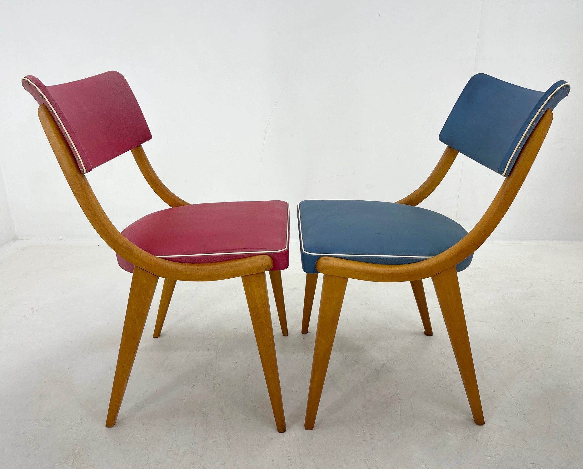 Set of 2 Colourful Vintage Chairs, Germany, 1960's