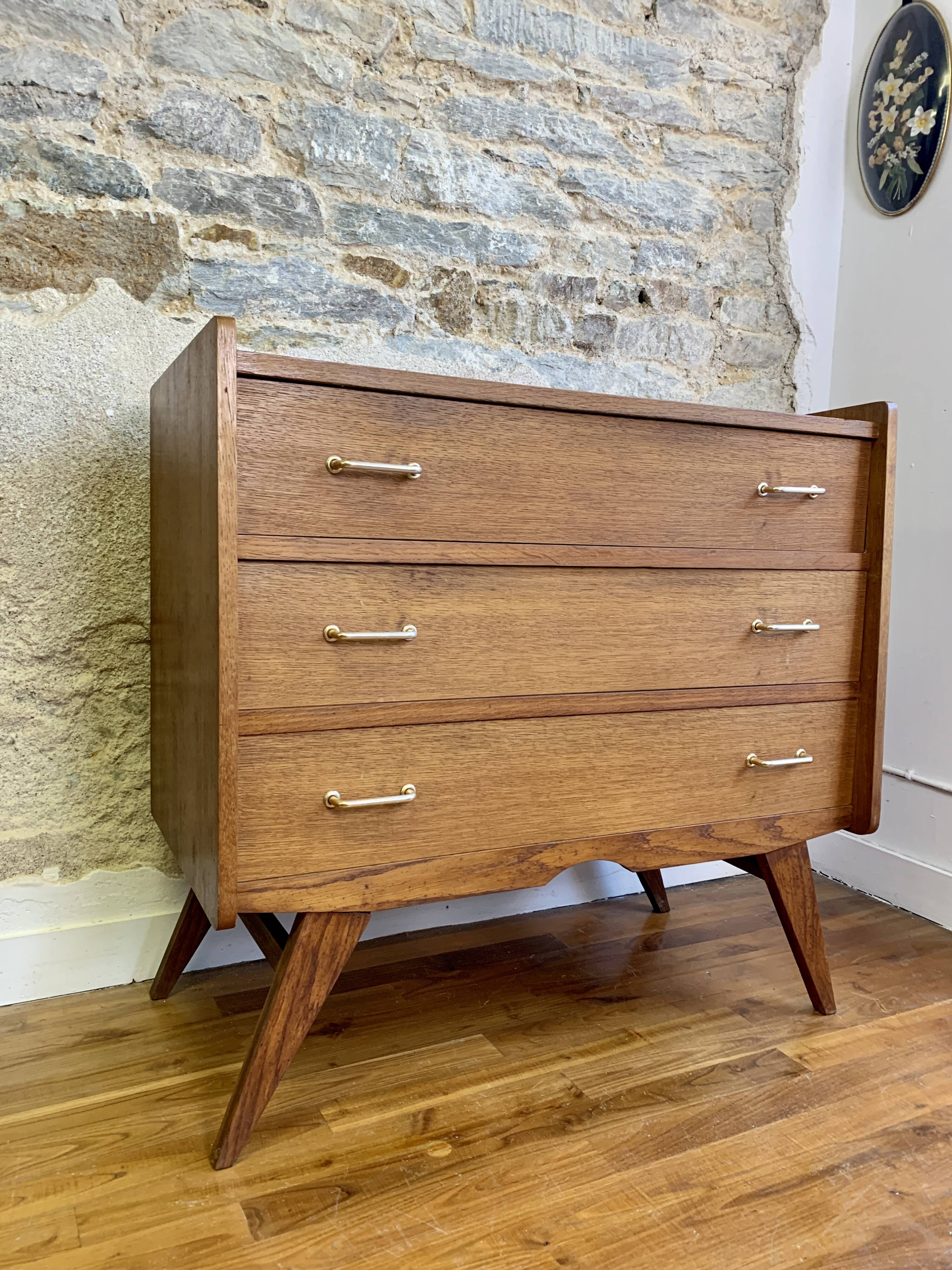 Commode vintage pieds compas