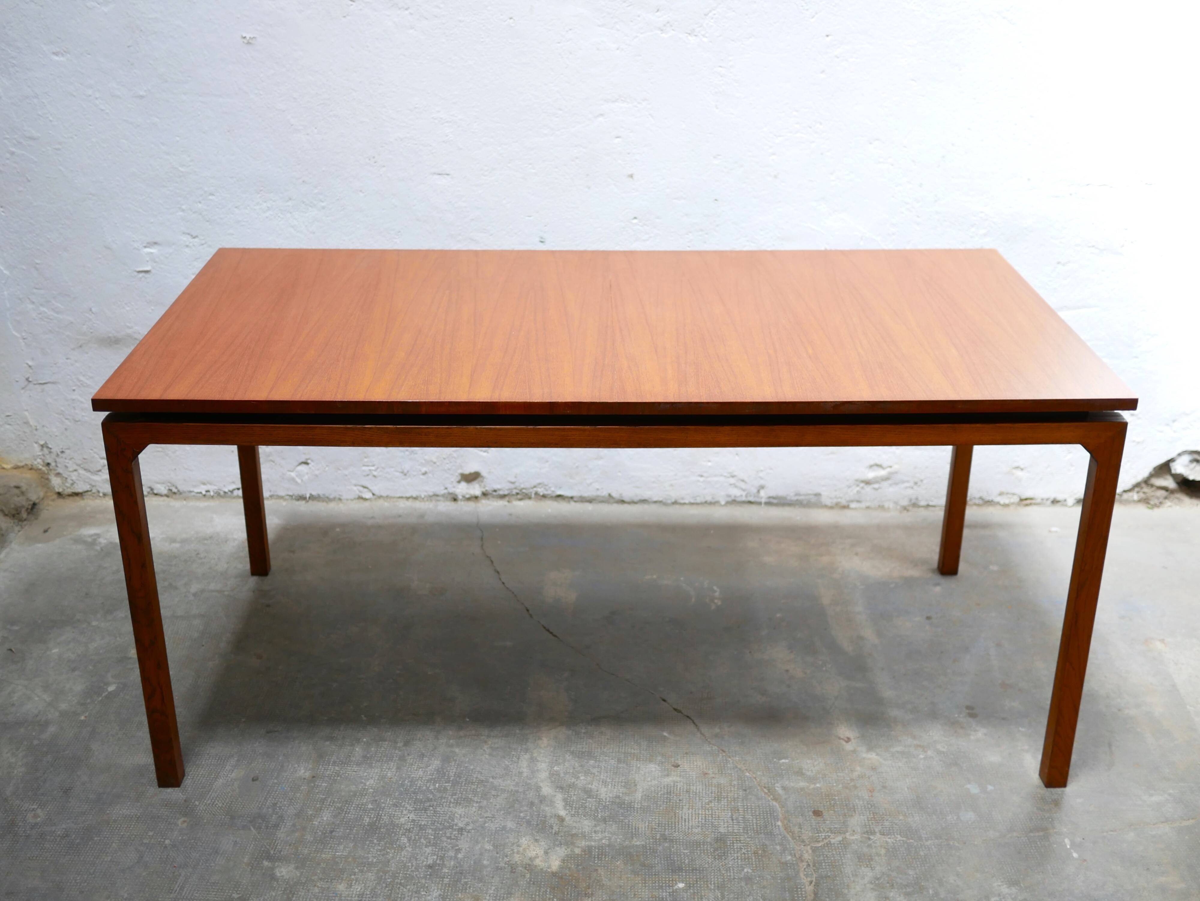 Extendable teak dining table by Gérard Guermonprez for Magnani editions