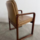 Lot 6 chairs armrests vintage 70s Scandinavian design leather and wood