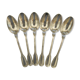 Set of 6 teaspoons in silver metal.