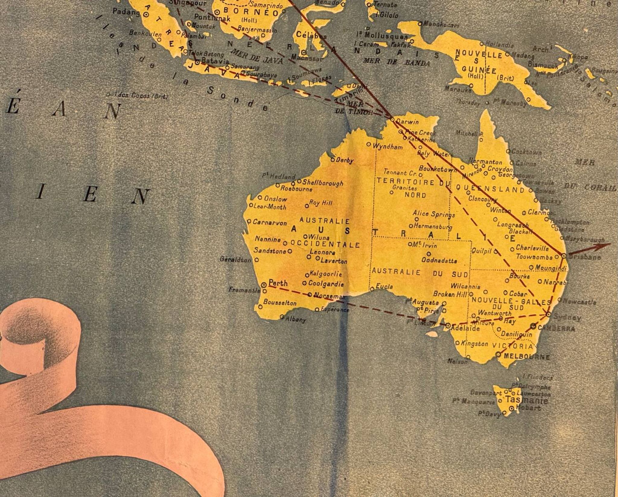 Air France Postal Air Network Map from 1948