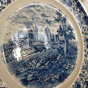 Grand plat de service rond en porcelaine Château Bleu de Villeroy & Boch