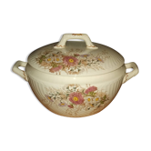 Ancienne soupière en céramique Lunéville KG motif Reine Marguerite