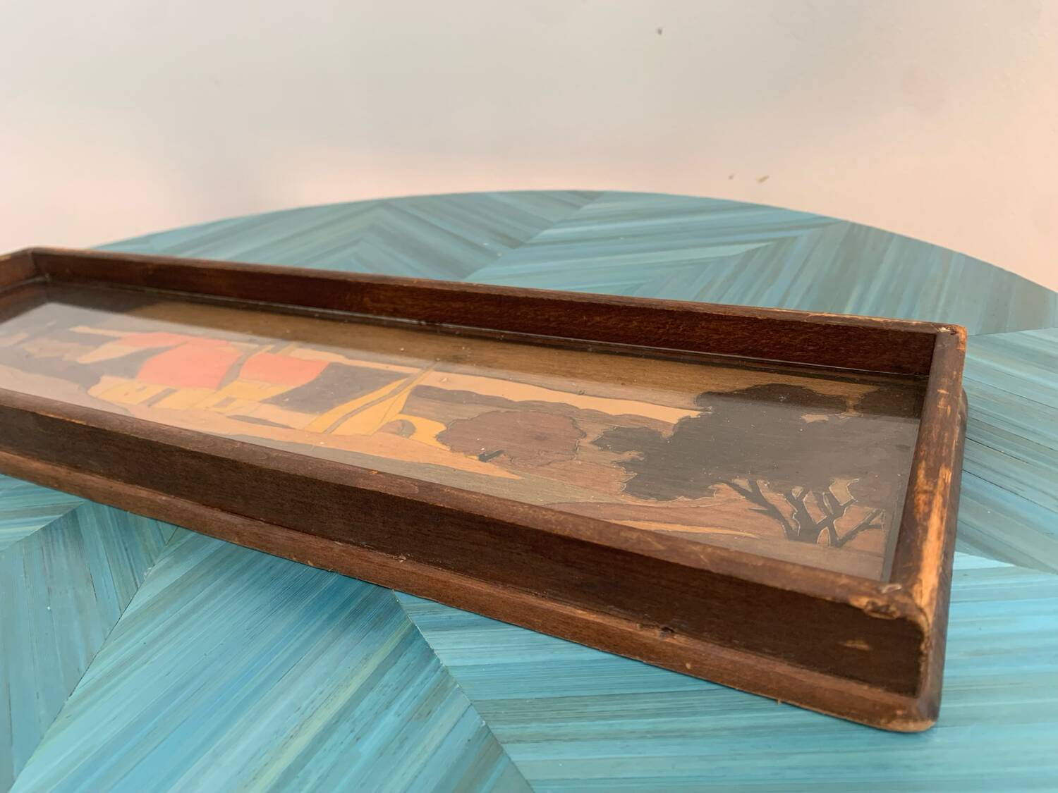 Inlaid wooden tray