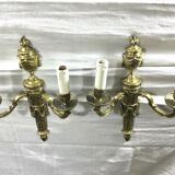 Paire d'appliques en bronze st Louis XVl