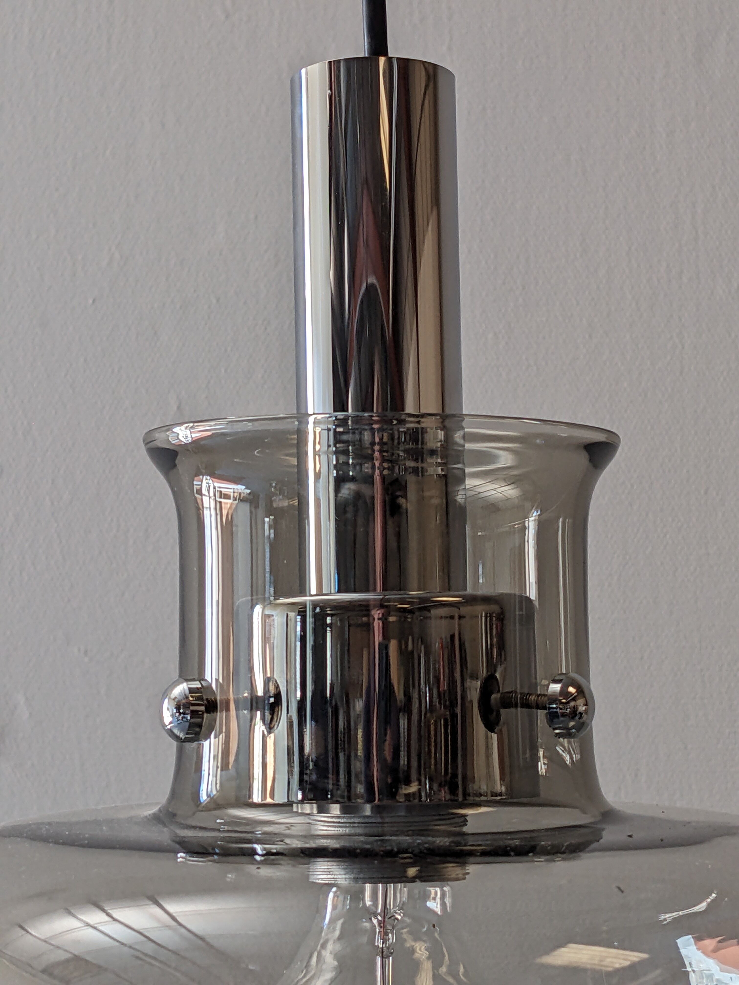 Smoked glass suspension from the 60s/70s by Limburg