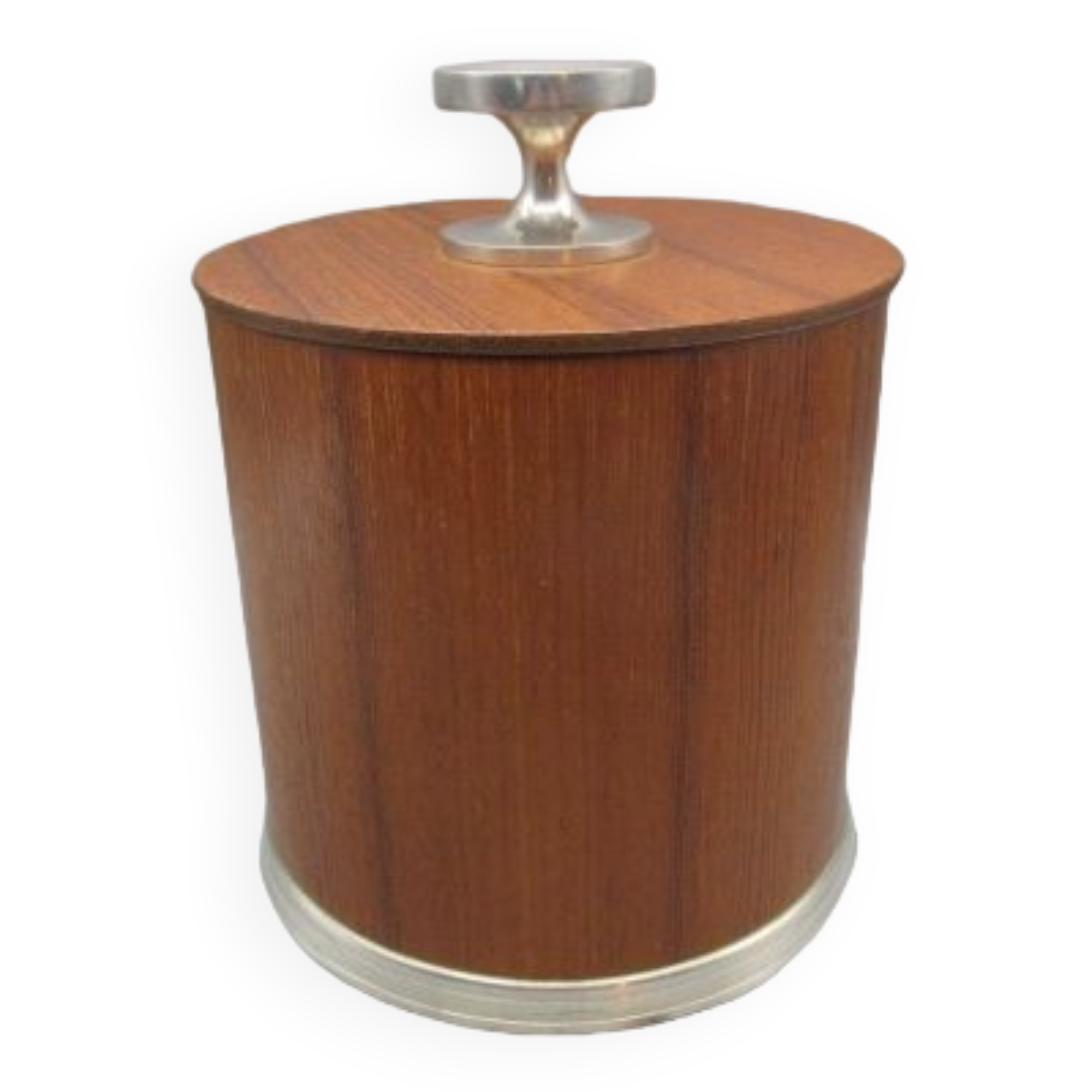 Vintage ice bucket in wood and metal