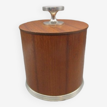 Vintage ice bucket in wood and metal