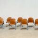 Set of eight cognac leather Dialogo Dessau dining chairs by Afra E Tobia Scarpa