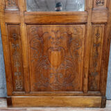 Renaissance style woodwork mirror in walnut circa 1850