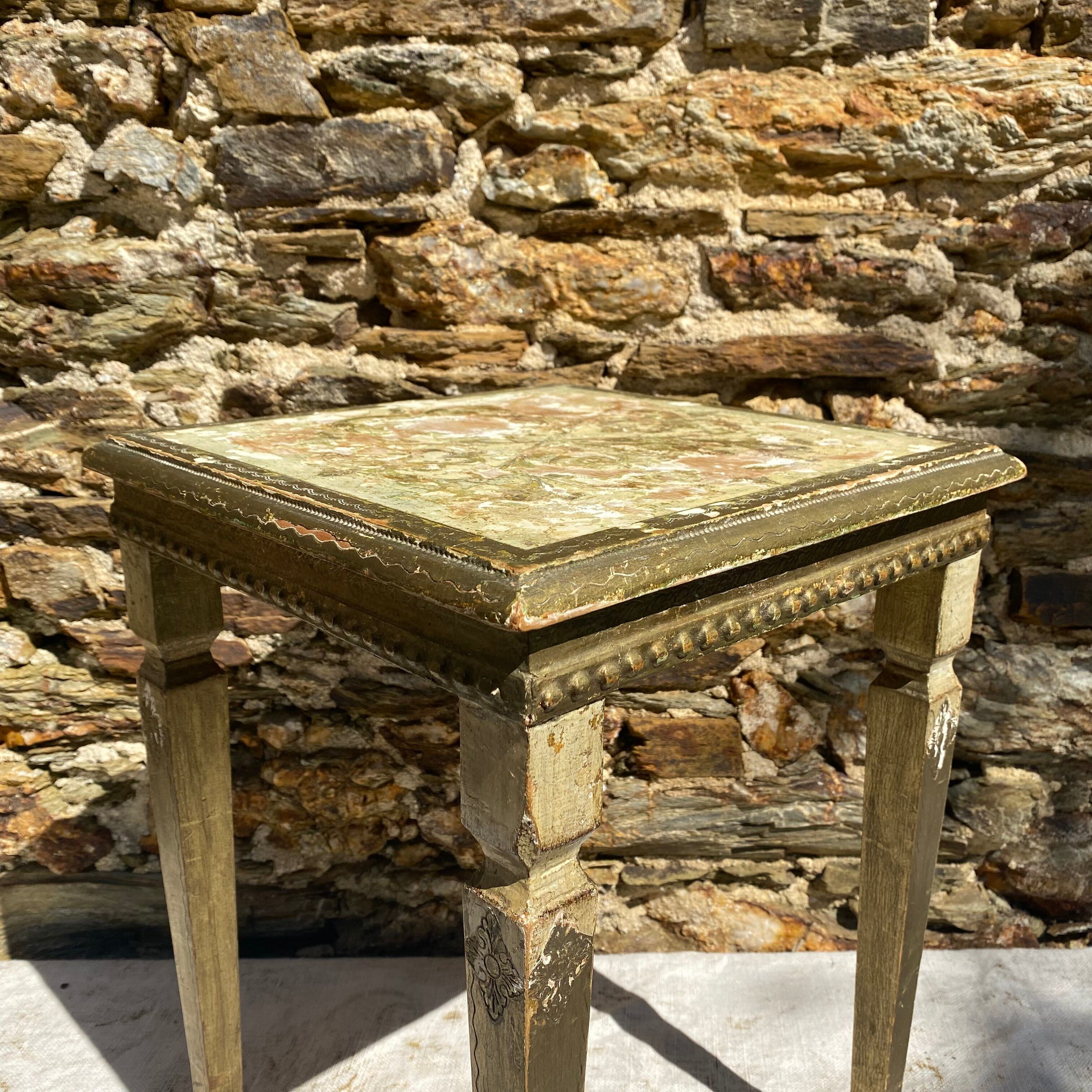 Bedside table, Florentine style side table.