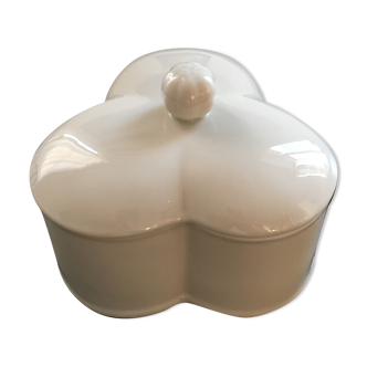 White porcelain clover box