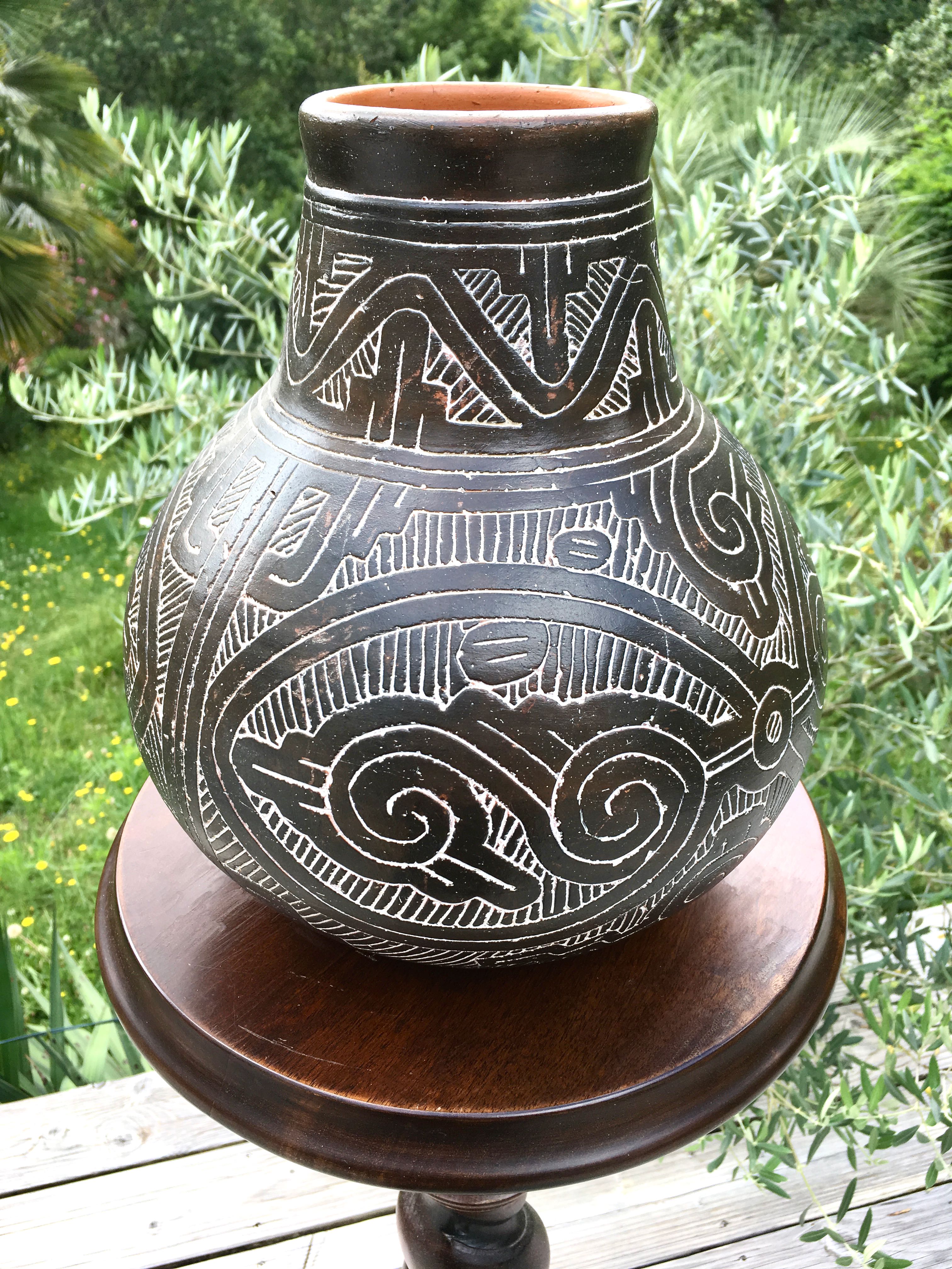 Handmade earthen vase