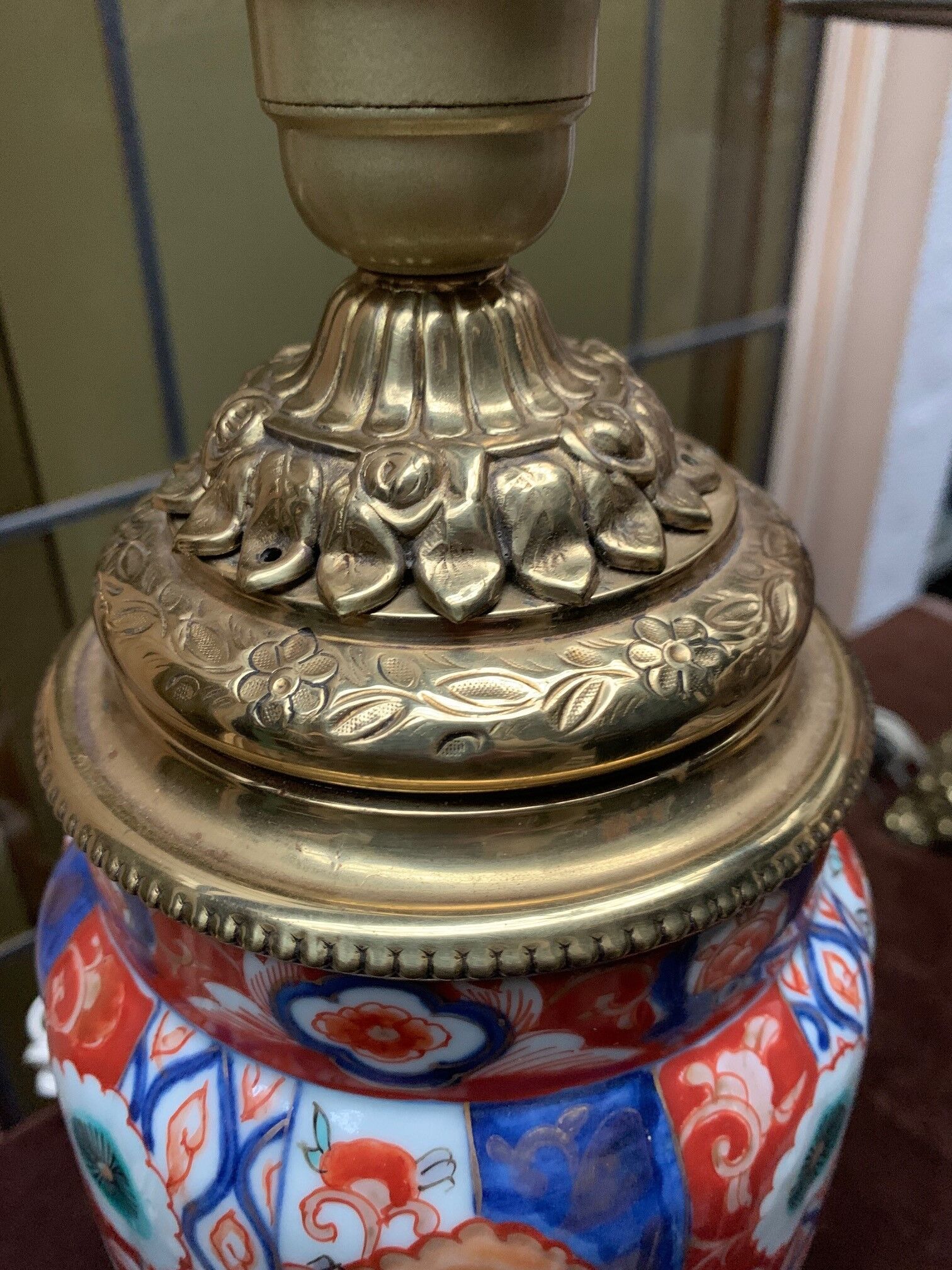 Paire de lampes anciennes Imari.