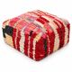 Vintage Moroccan pouf in multicoloured handmade wool.
