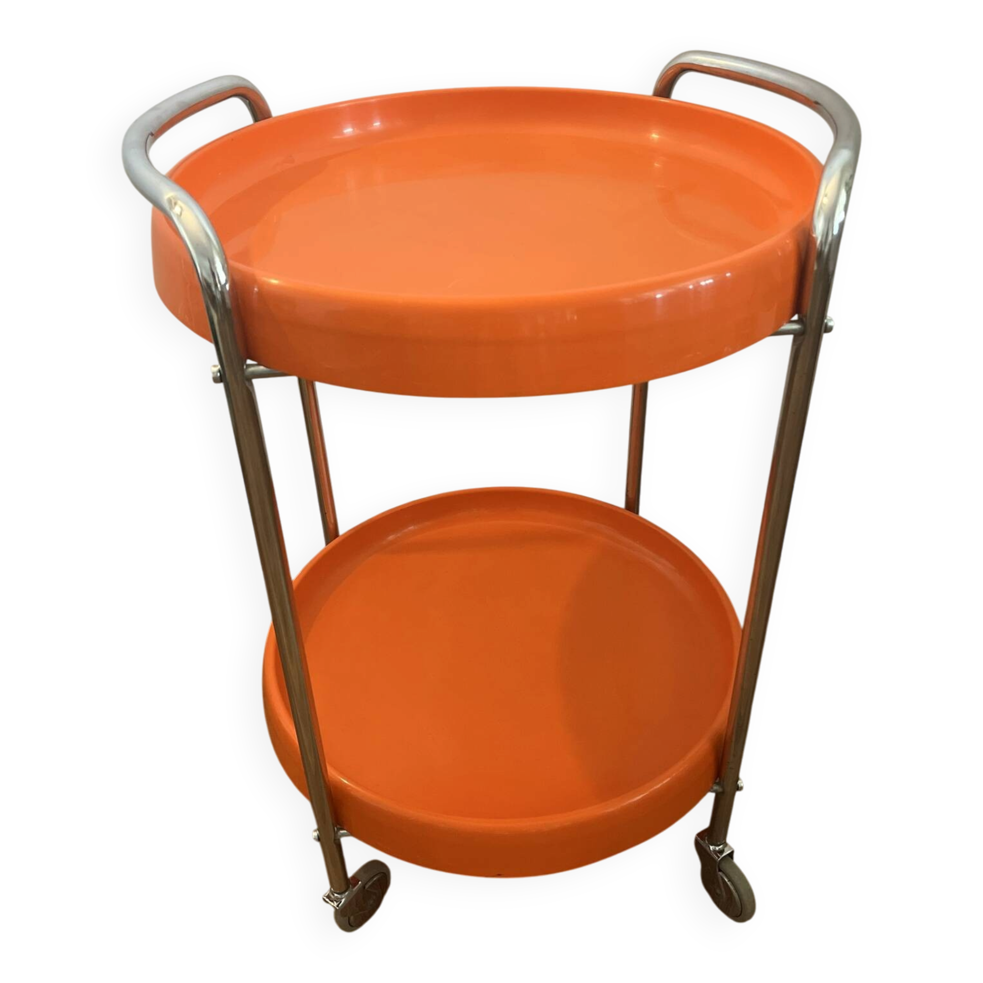 Bat chariot desserte vintage Space Age orange vintage