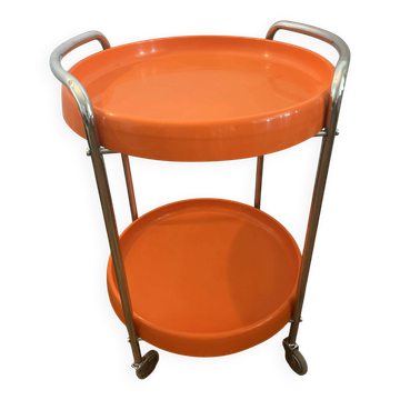 Bat chariot desserte vintage Space Age orange vintage
