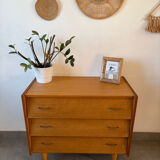 Vintage oak chest of drawers from the 1960s.
