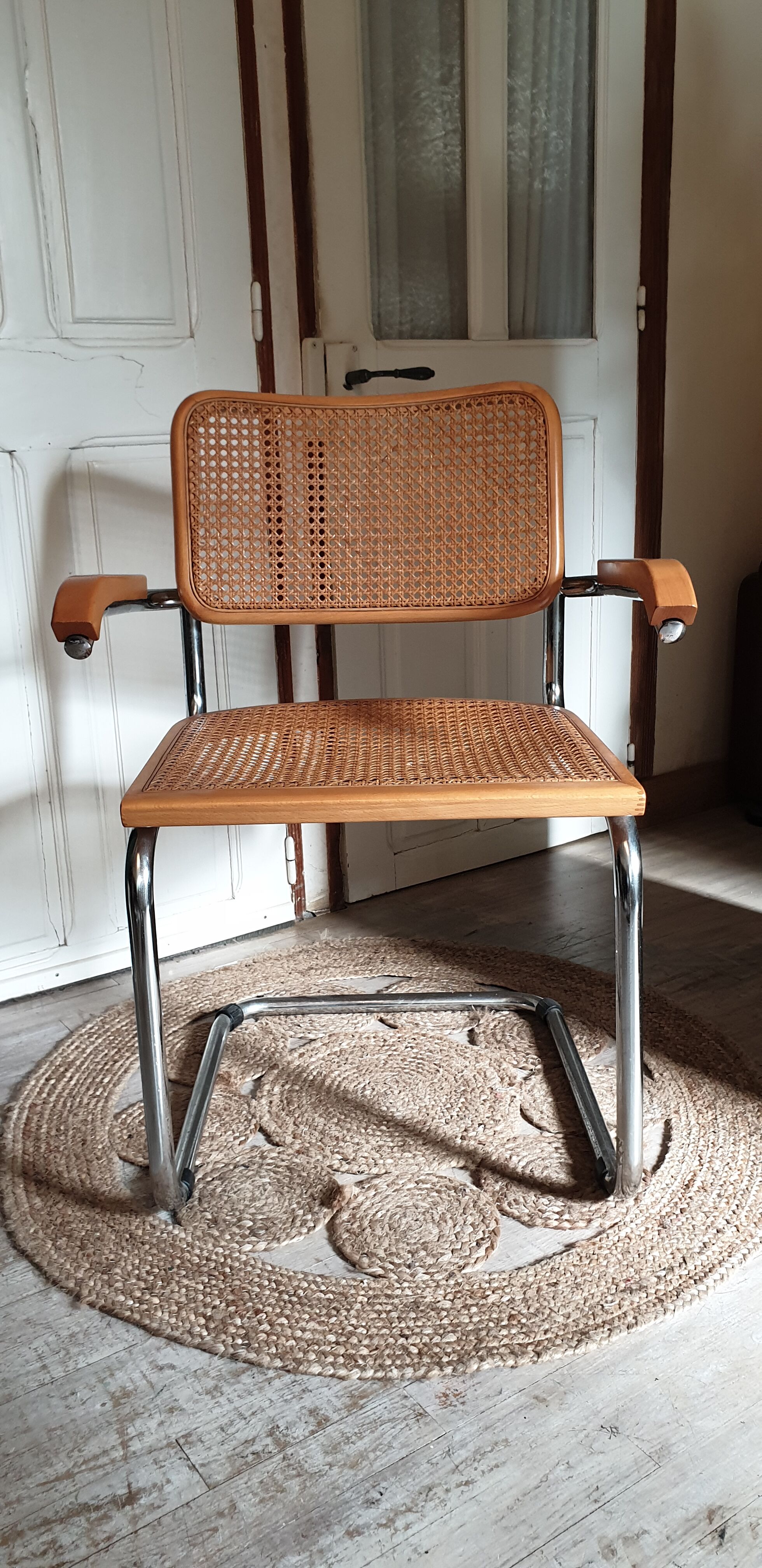 Chrome and cannage armchair Breuer
