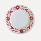 Hand-painted ceramic dessert plate with red flowers