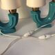 Pair of vintage 1960s double ceramic lamps