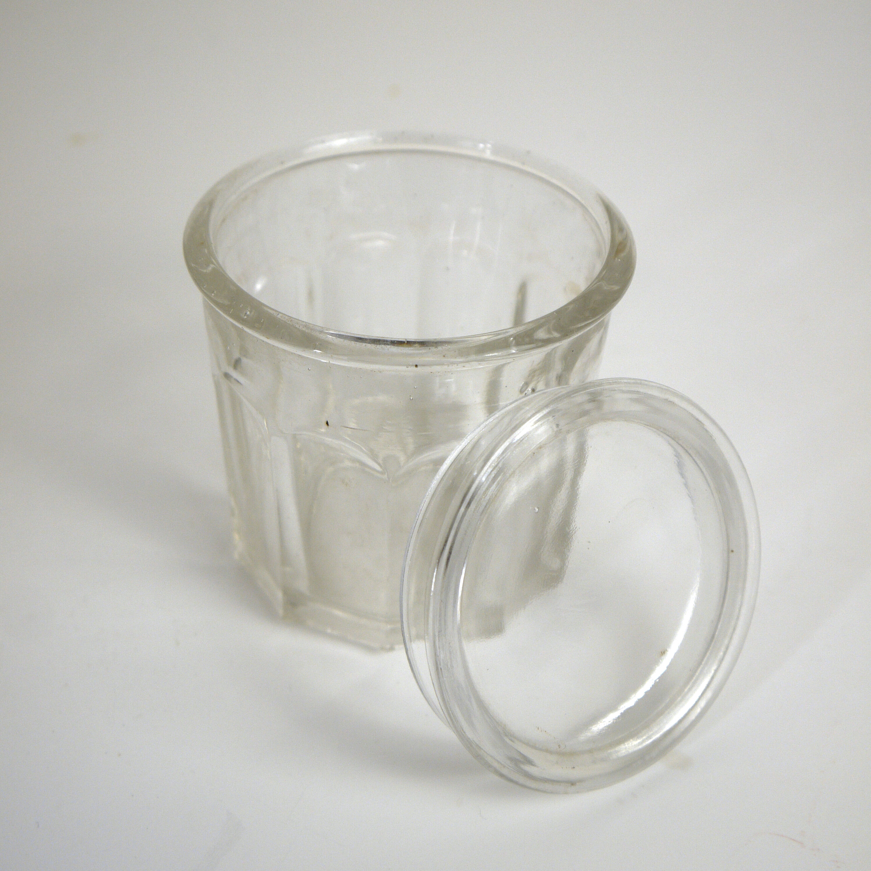 Lot of 3 thick glass jars