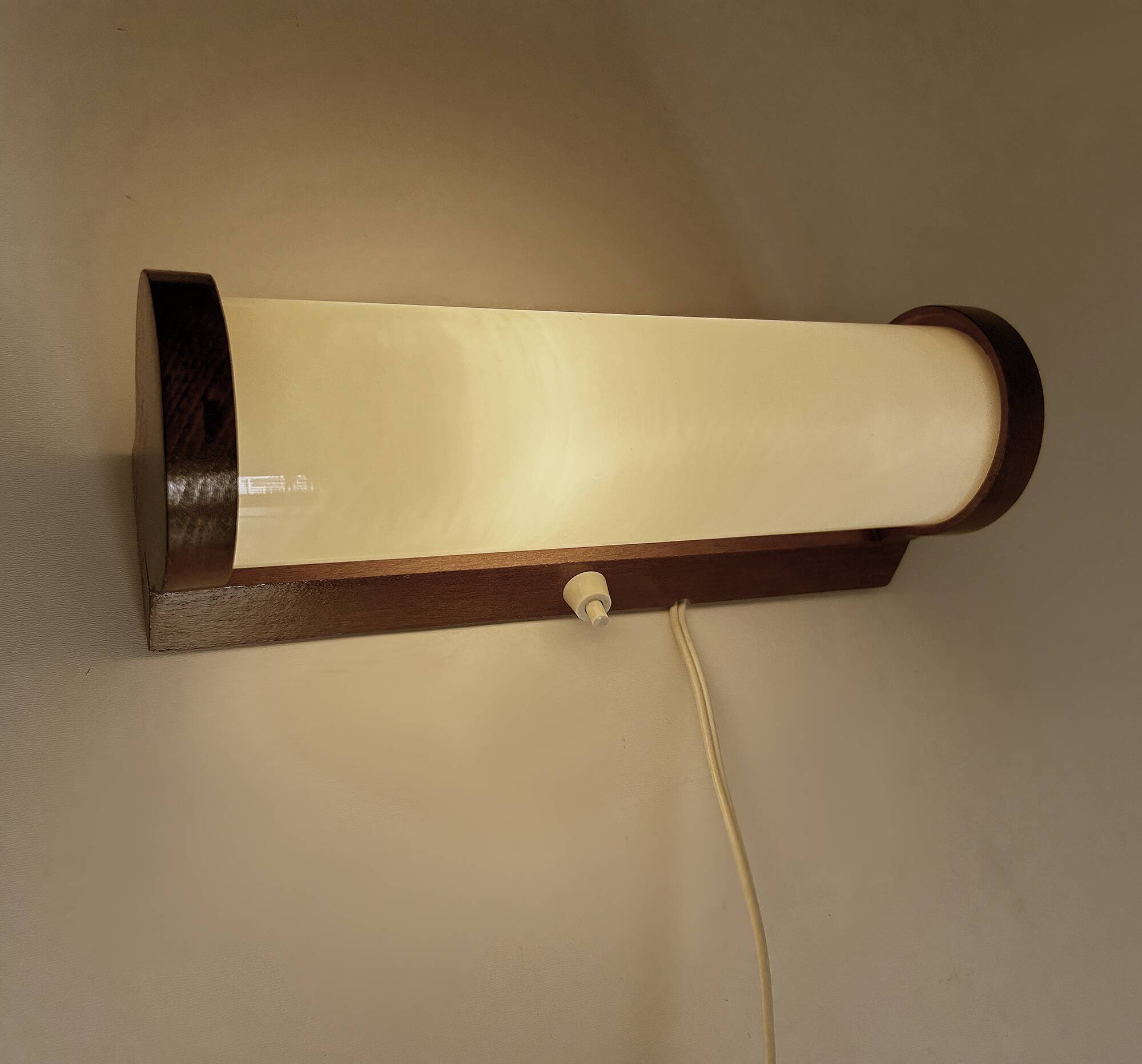 Art Deco Wood Glass Wall Light Bedside