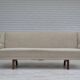 1970s, Danish 3 seater sofa, original condition, wool, teak wood.