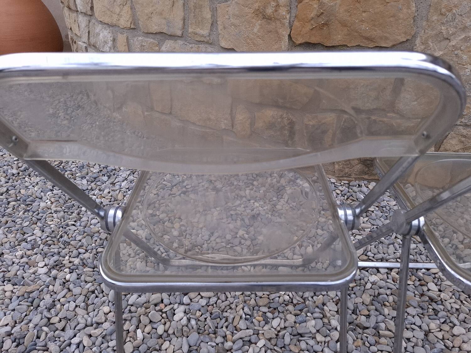 5 vintage 70'S chairs + Giancarlo Piretti Castelli support