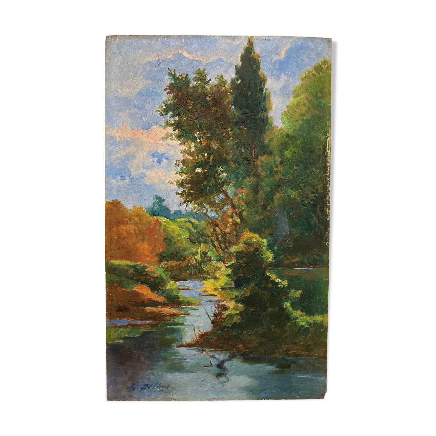 Huile sur bois vintage