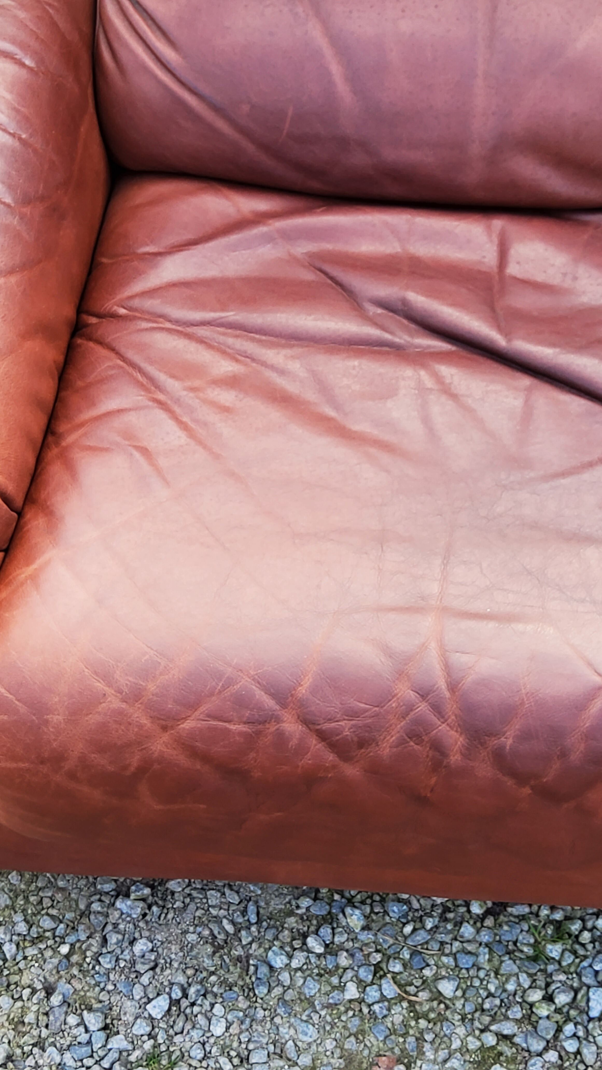 Pair of armchairs and De Sede sofa in cognac leather from the 70s/80s