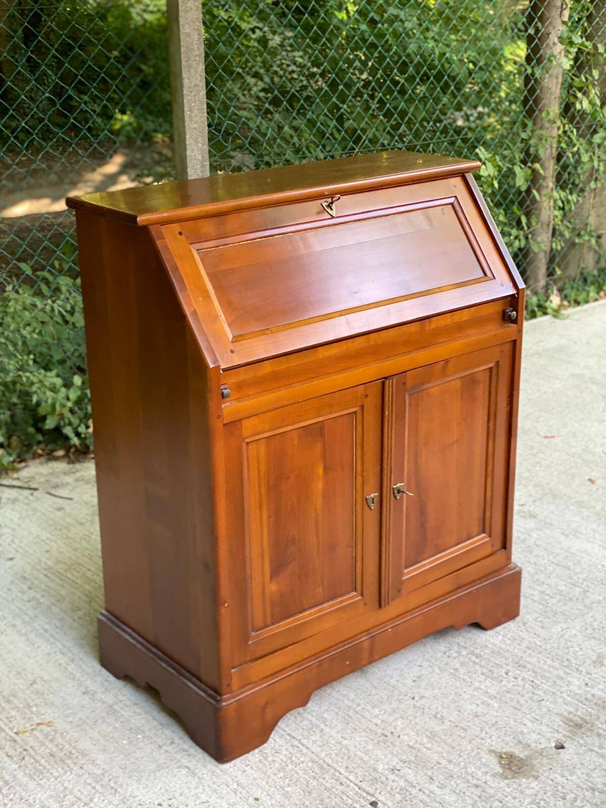 Louis Philippe donkey back secretary in solid wood, 20th century