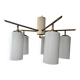 Vintage Italian ceiling light, brass and opaline, 1950