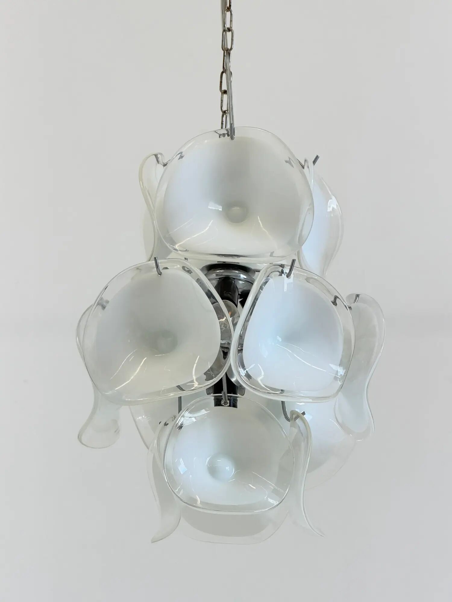 Gino Vistosi Murano glass chandelier with glass discs