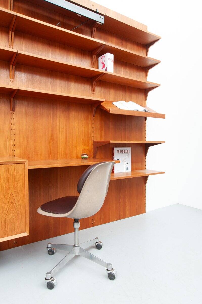 Royal mid-century teak wall unit by Poul Cadovius for Cado, 1960s
