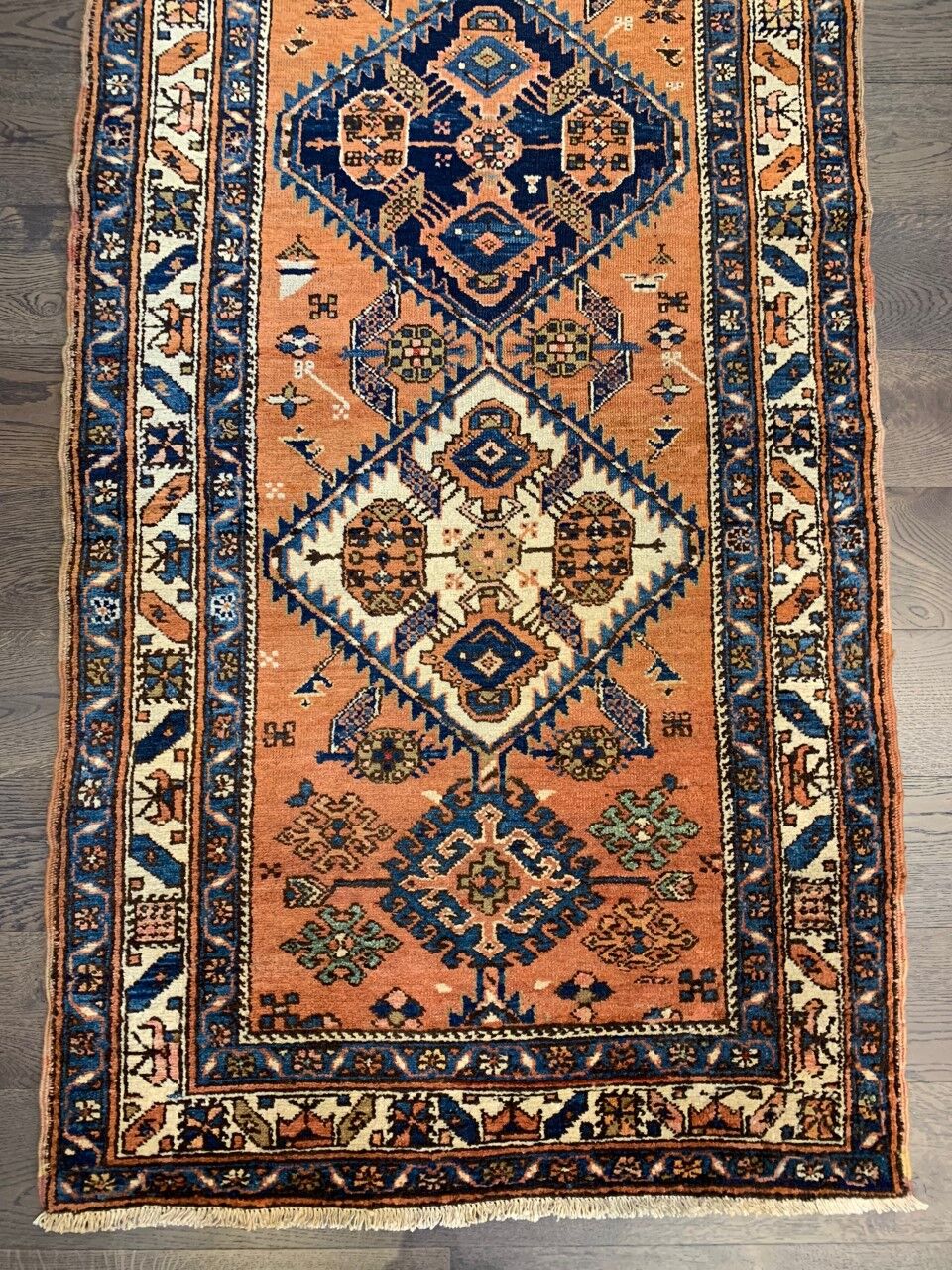 Antique handmade Heriz Karaja rug