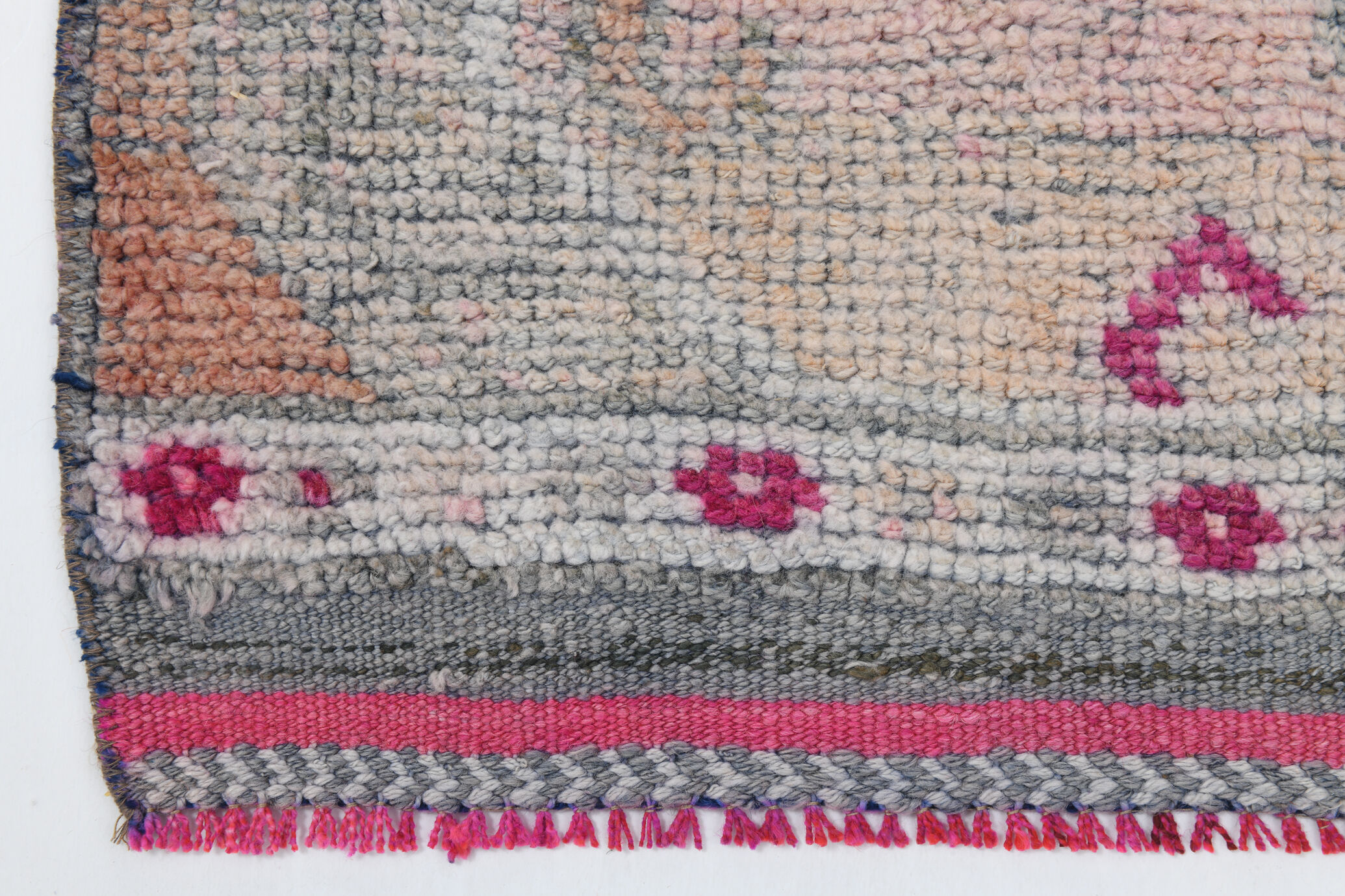 3x10 pastel wool vintage runner rug 309x98cm