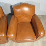 Pair of leather club chairs