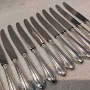 12 silver plated table knives, goldsmith SFAM, art deco style