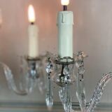 Pair of girandoles in cut crystal