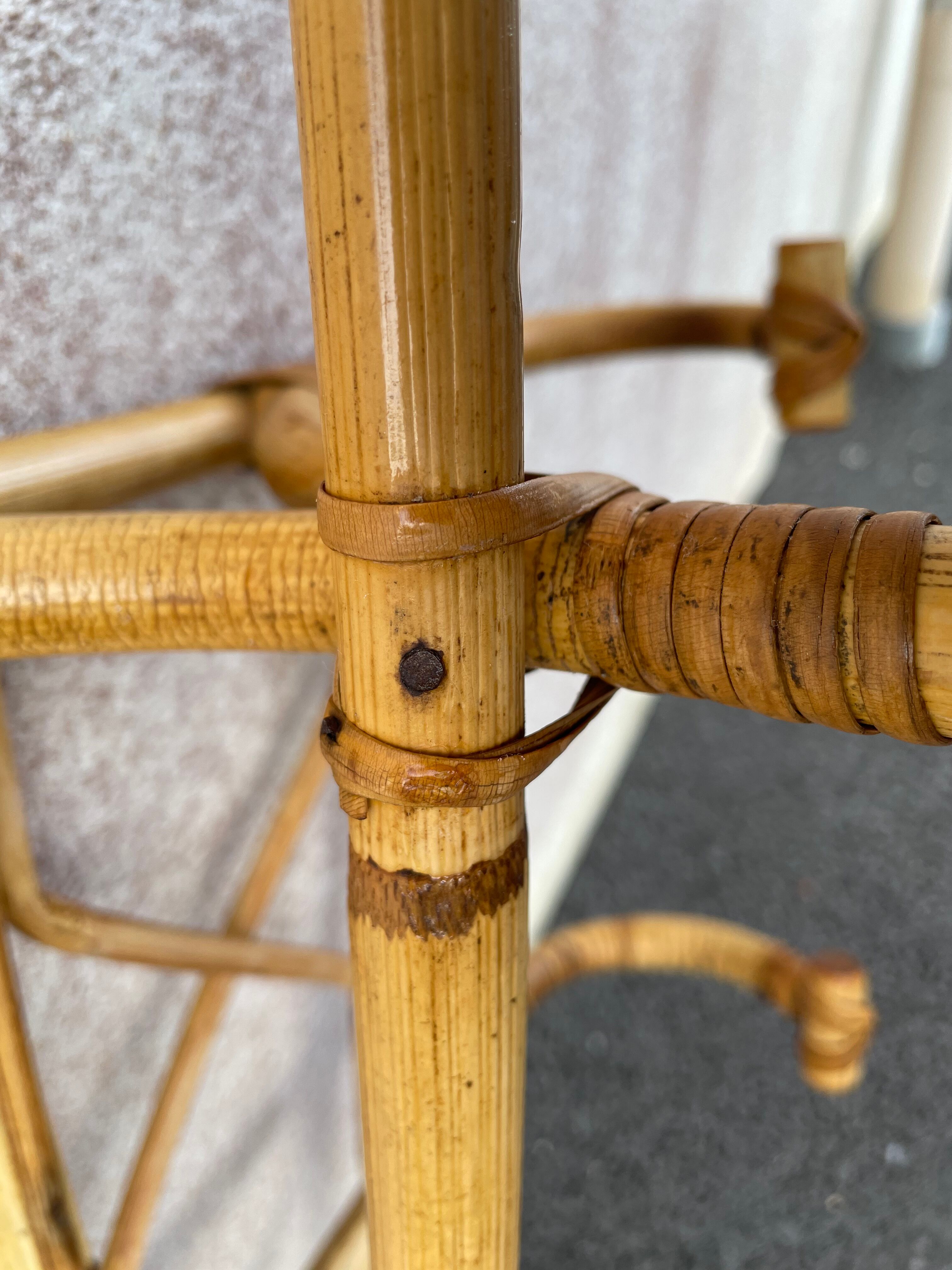 Rattan coat rack