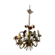 Flower painted metal chandelier