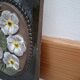 Ceramic Wall Plaque Jie Gantofta, model 841, white flowers.